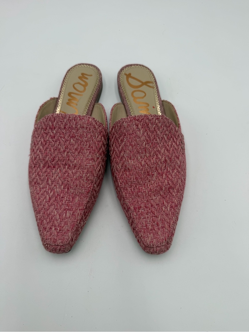 Sam Edelman Women’s Size 8 Pink Woven Pointed Toe Mule Flats Slip On Shoes
